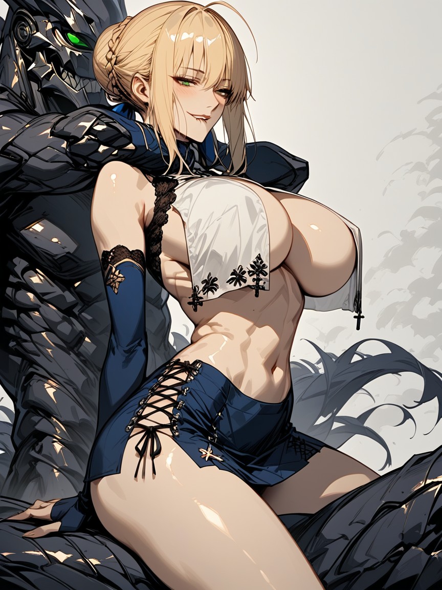 Happy, Big Rounded Breasts, Anime Style Hentai AI Porn