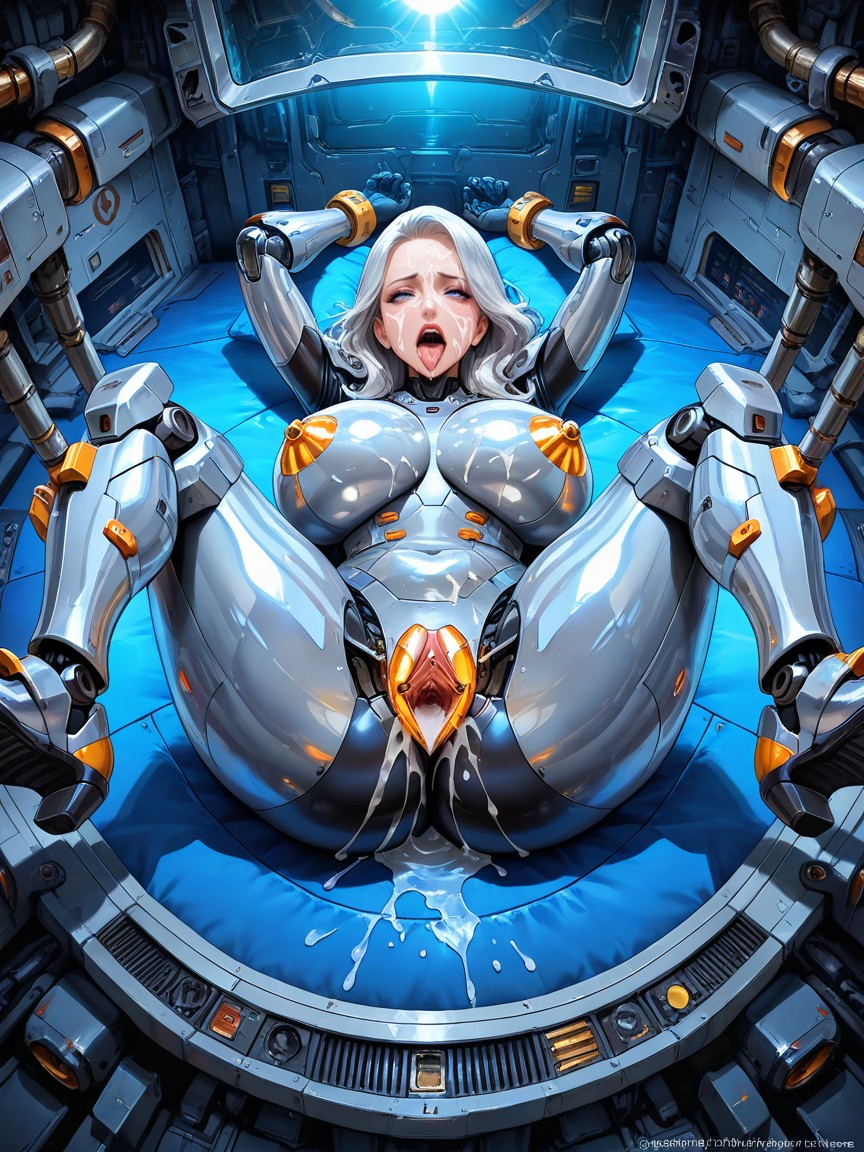 Nsfw, Detailed Metallic Vaginal Interior Visible, Y-balance Poseone Leg Vertical Hentai IA
