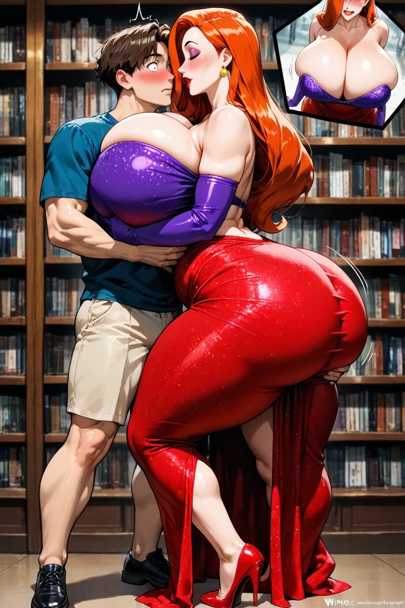 Jessica Rabbit, Massive Glutes, Huge Hanging Breasts Hentai AI Porn