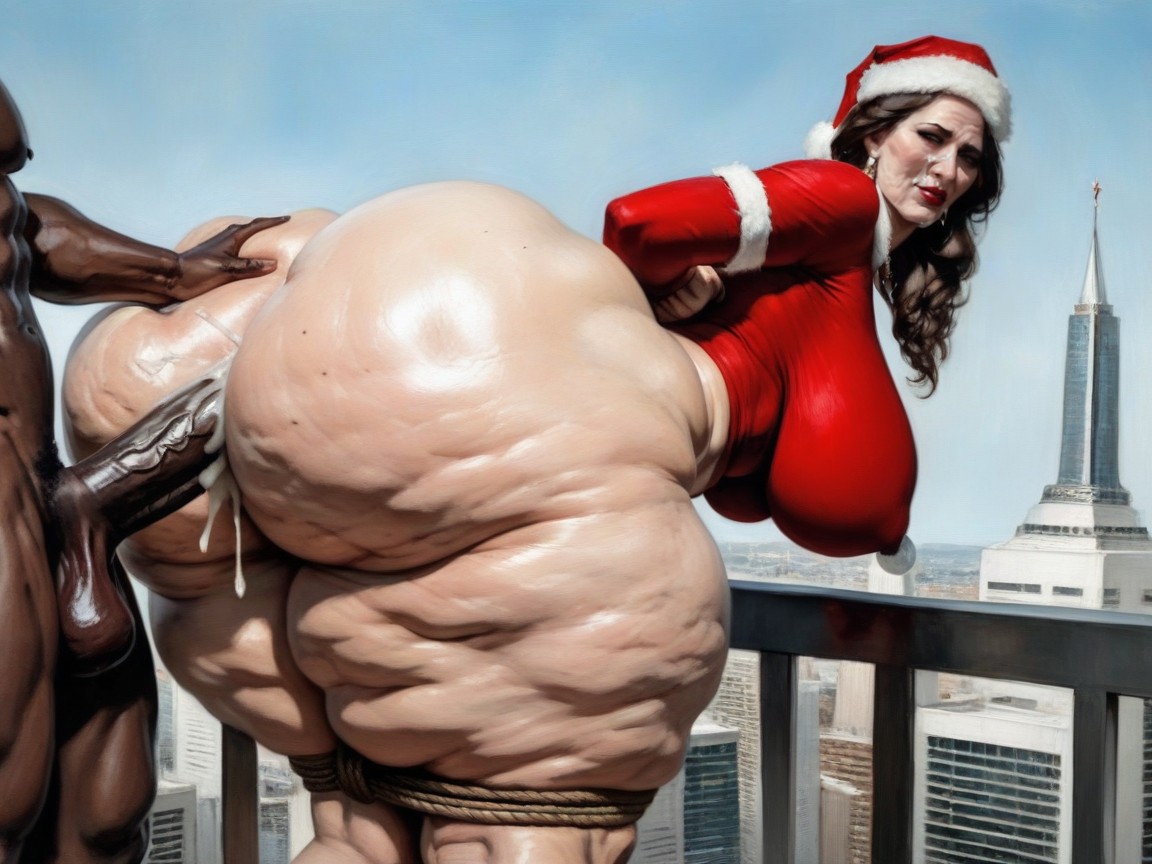 Gigantic Ass, Curvy Milf, Rooftop AI Porn