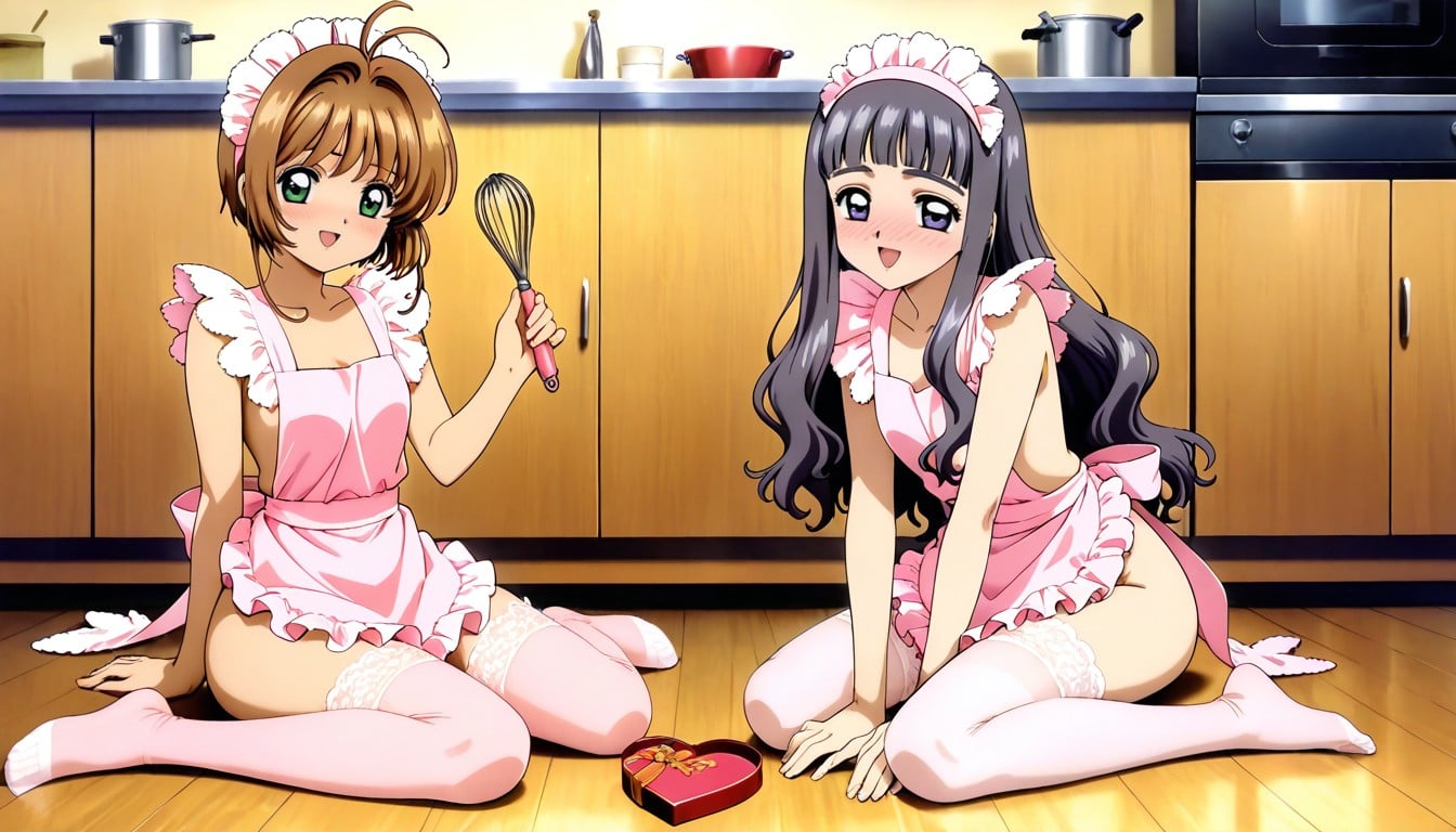 Pink Apron, Woman, Kitchen AI Porn