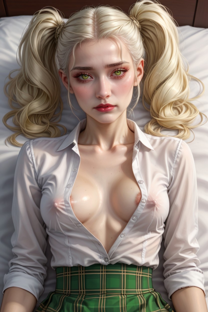 Albino, Visible Ribs, Perfect Details Hentai AI Porn