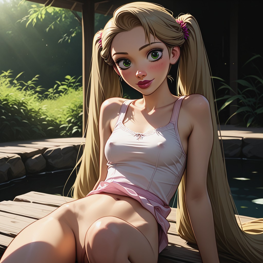 Looking At Viewer, Sunlight, Smile Hentai IA