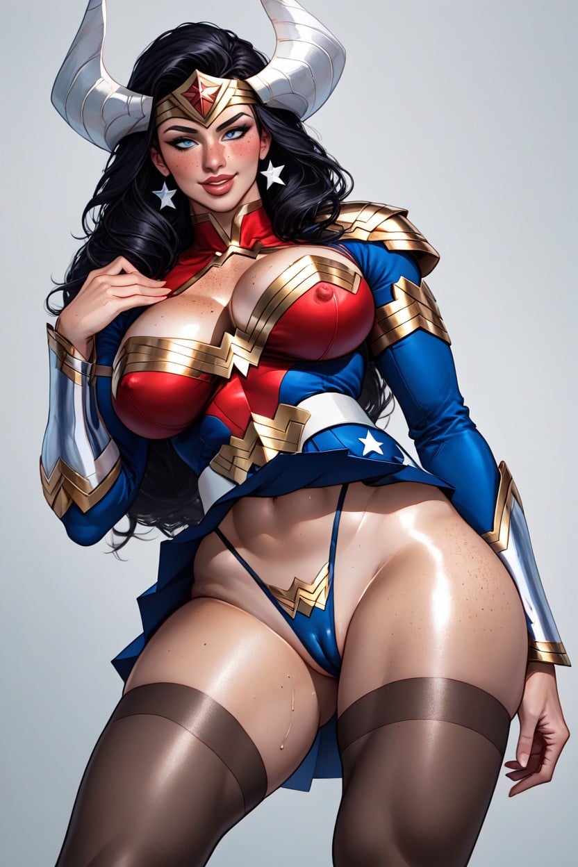 Waist Shot, Dc Wonder Woman, Inviting With A Lascivious Look To Have Sex With Her AI Porn