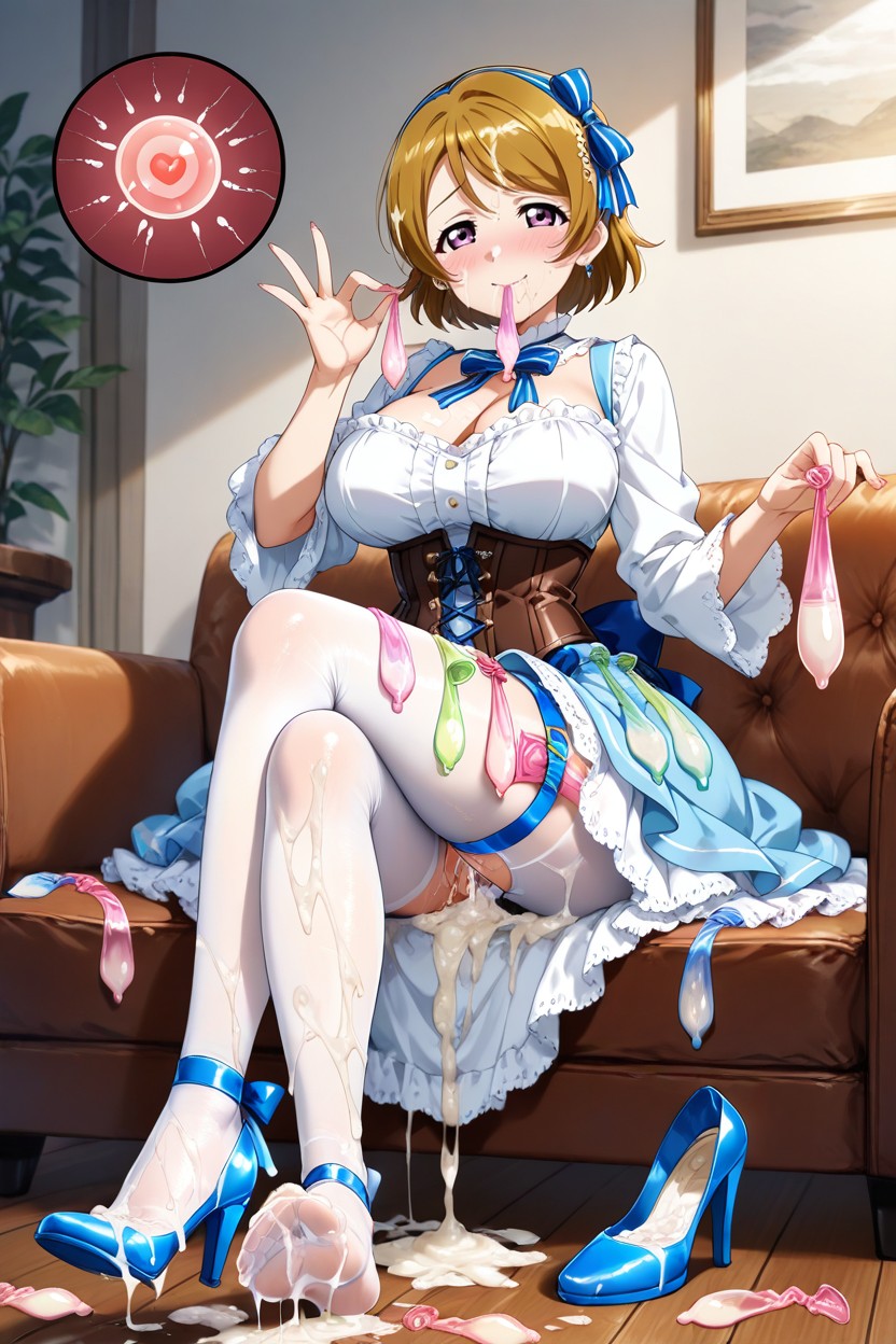 Medium Breast, Wearing Condom, Used Condom Belt Hentai AI Porn
