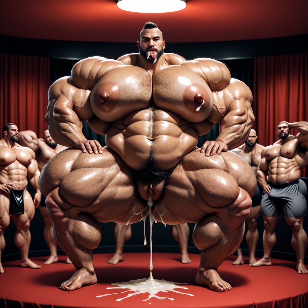 Cunnilingus, Cum Everywhere On Bodies, Huge Hyper Nipples AI Porn