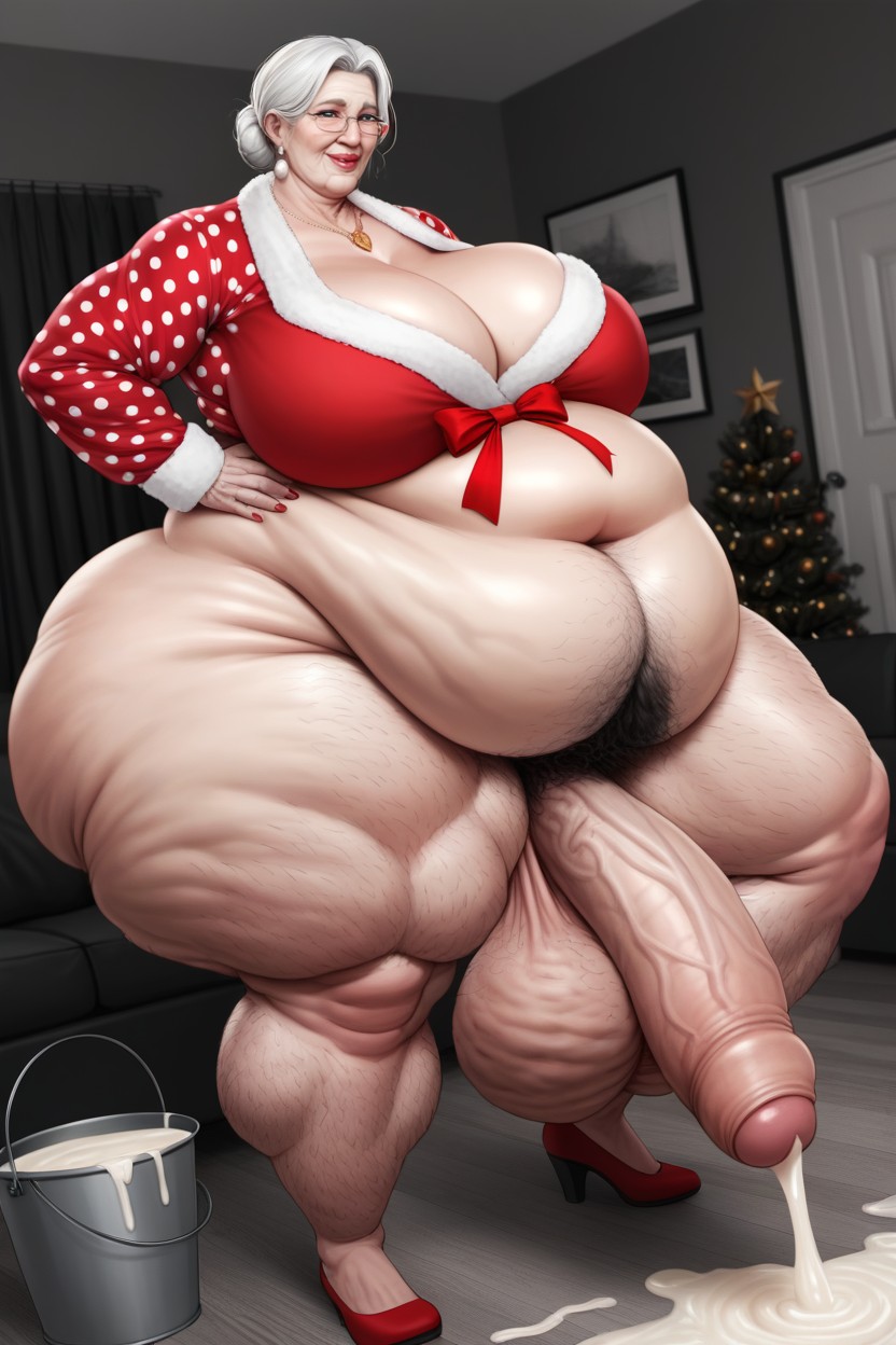 Extremely Wide Hips, Cellulite Skin, Hyper Saggy Balls AI Porn