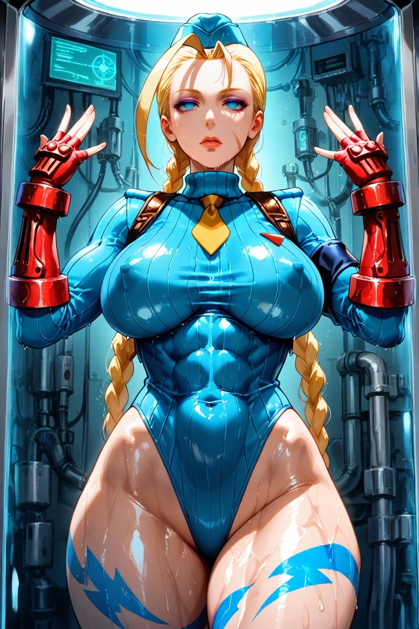 Bras Tendus, Blue Eyes, Beautiful Hair With Wet Texture Porno IA Hentai