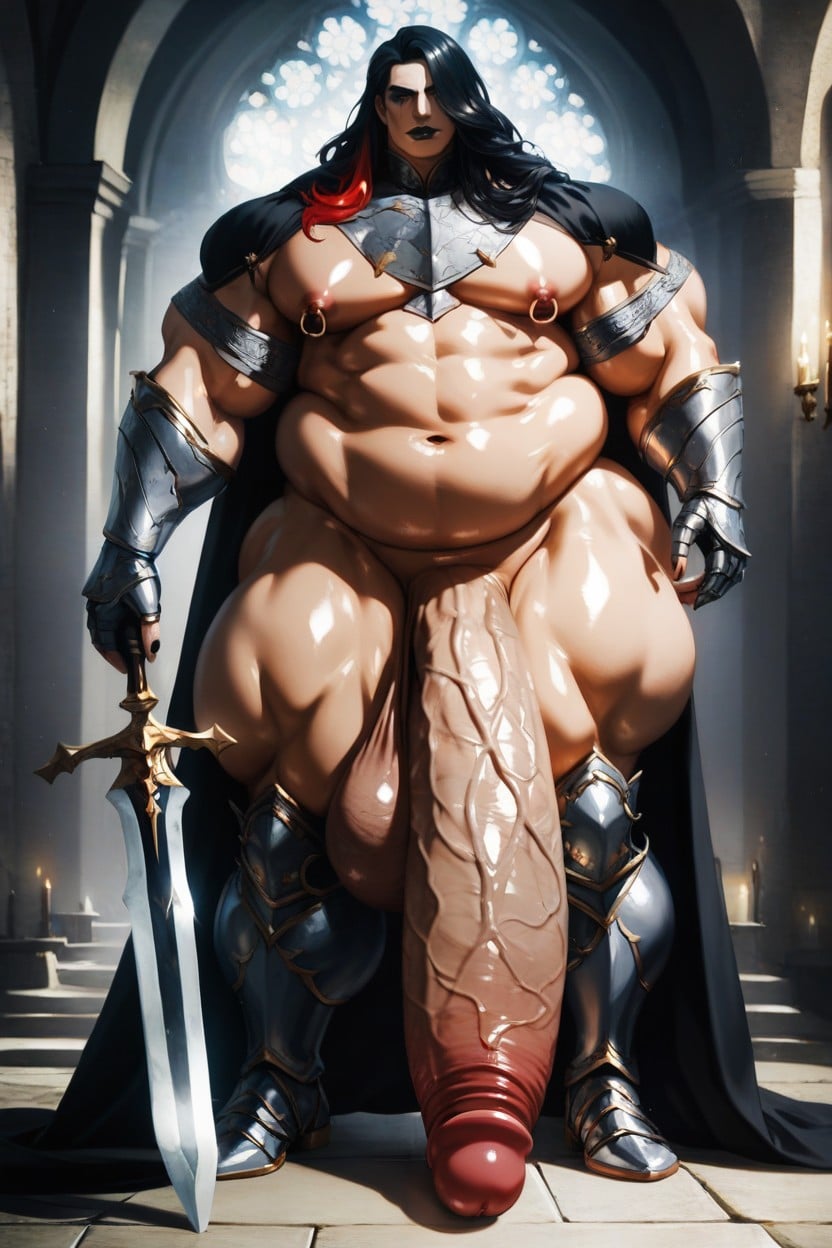 Épais, Absurdly Long Oversized Penis, Wide Hips Porno IA Gay