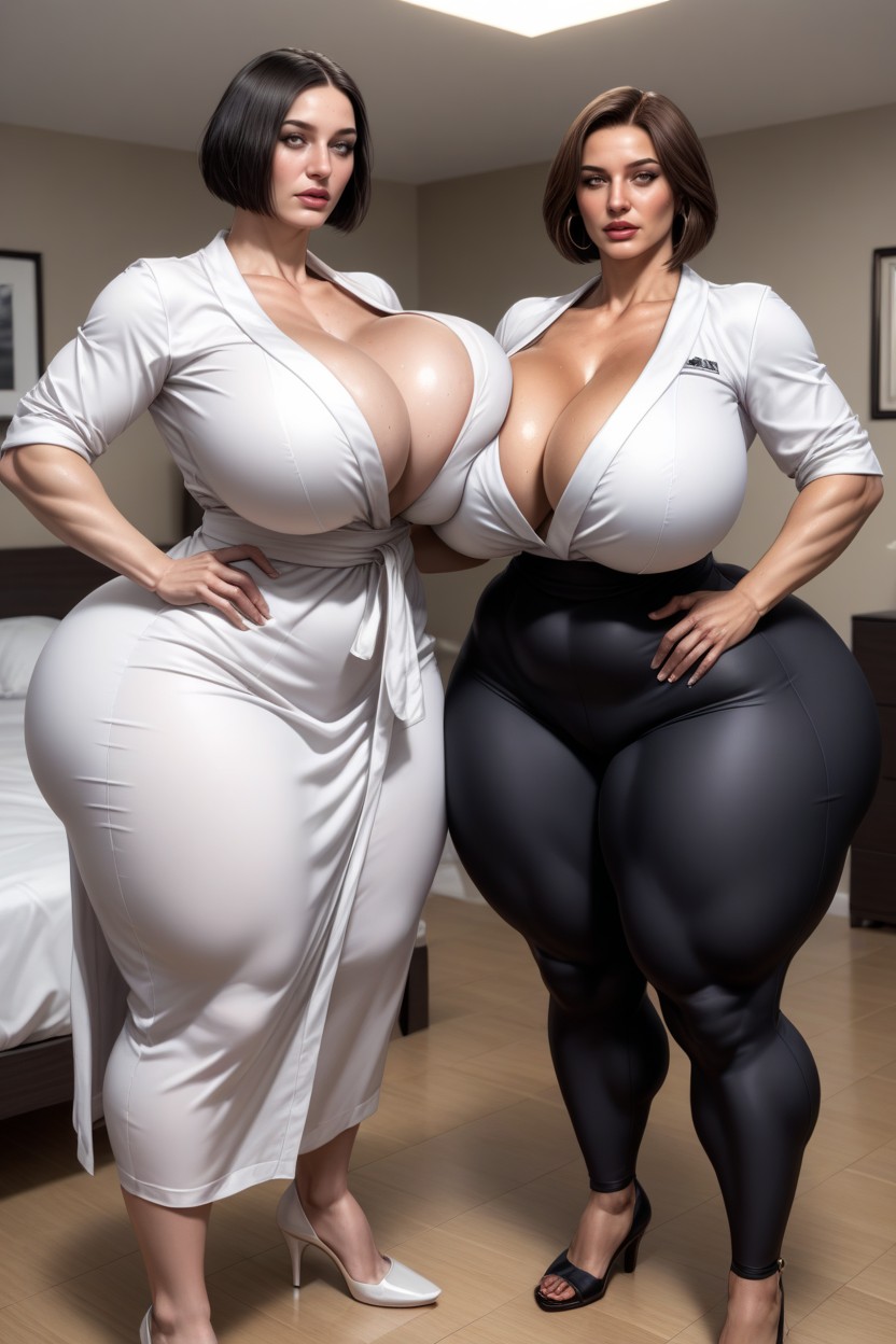 Extremely Large Ass, White Man, Shocked AI Porn