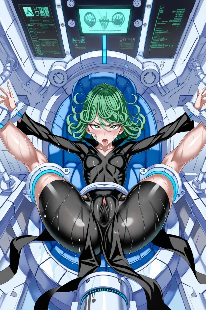 Tatsumaki Size, Fully Clothed, Wet Fabric Clinging To Pussy Hentai AI Porn