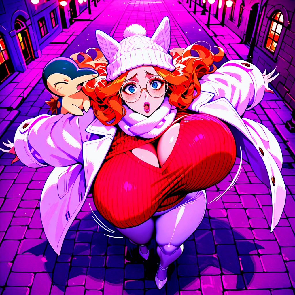 Motion Blur, Sparkling Blue Eyes, Breasts Bouncing Vigorously With Movement Hentai AI Porn