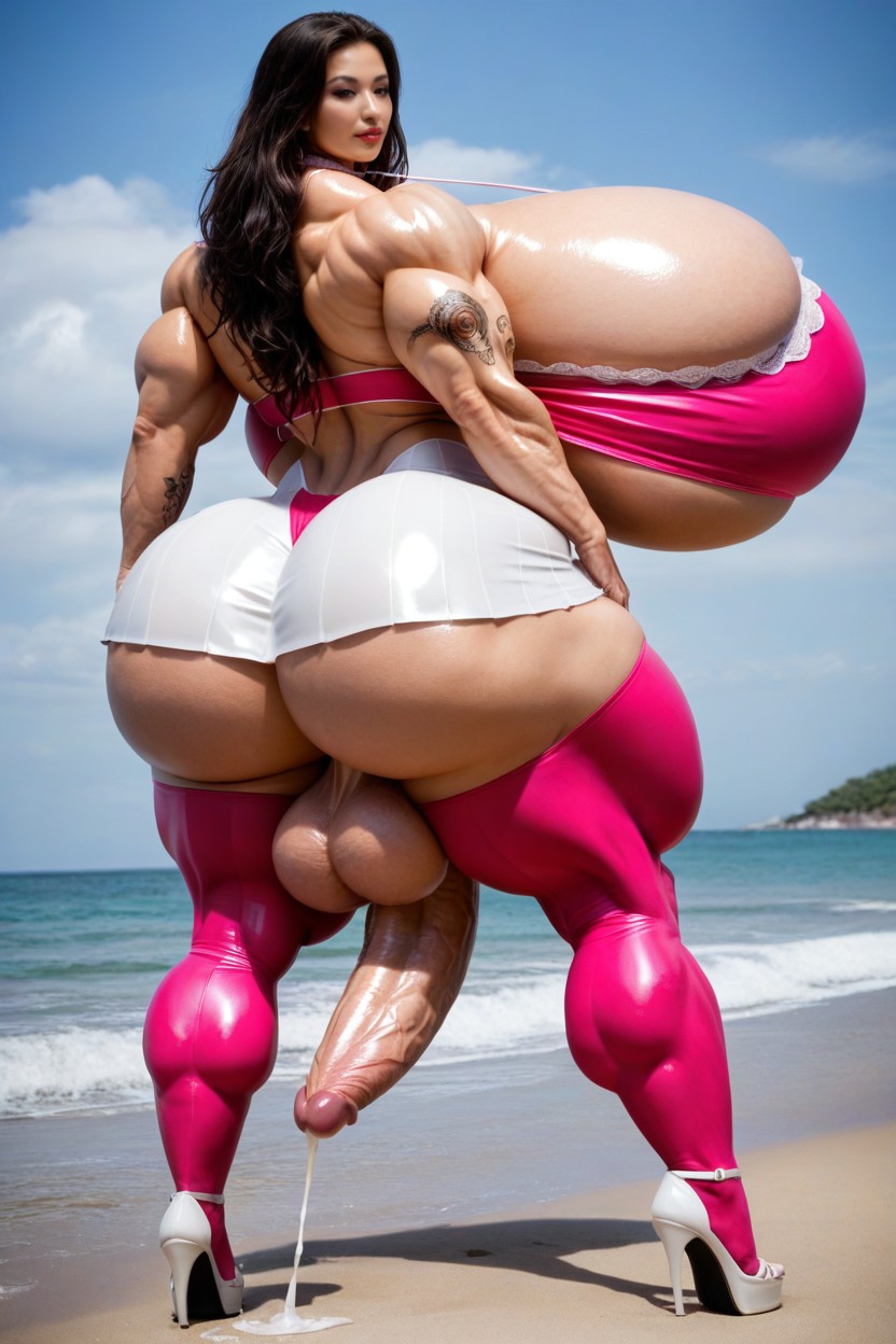 High Details, Muscular Woman, Huge Muscles Shemale AI Porn