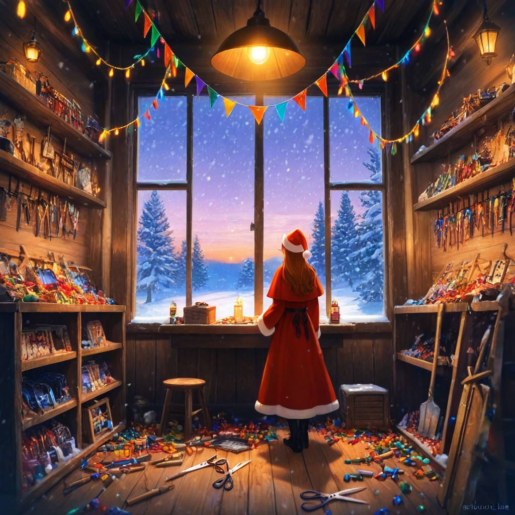 K Resolution, A Highly Detailed Interior Scene Of A Spacious Cristmas Elf Workshop The Room Is A Busy, 20+ AI Porn