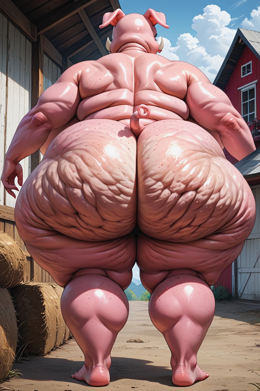 Bent Over, Full Body View, Hyper Detailed Body Furry AI Porn