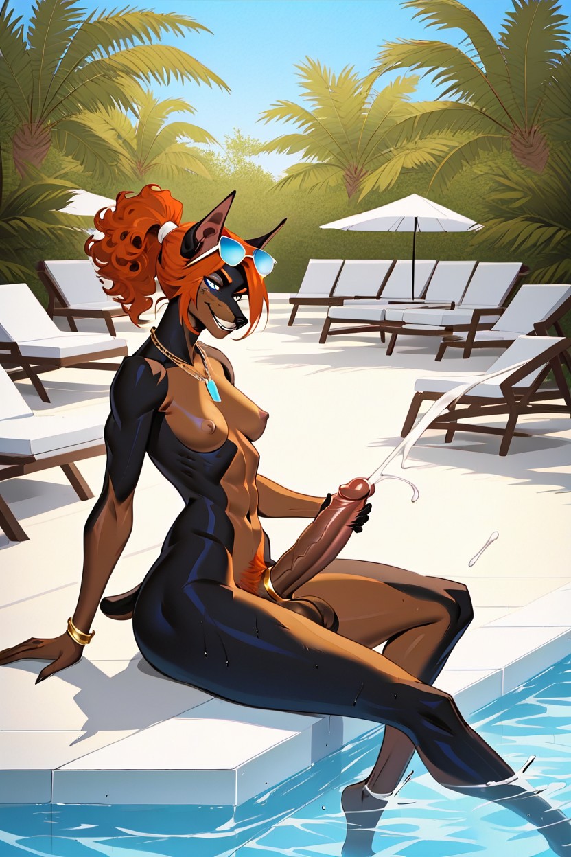 Tanning Oil, No Clothes, Cat Furry AI Porn