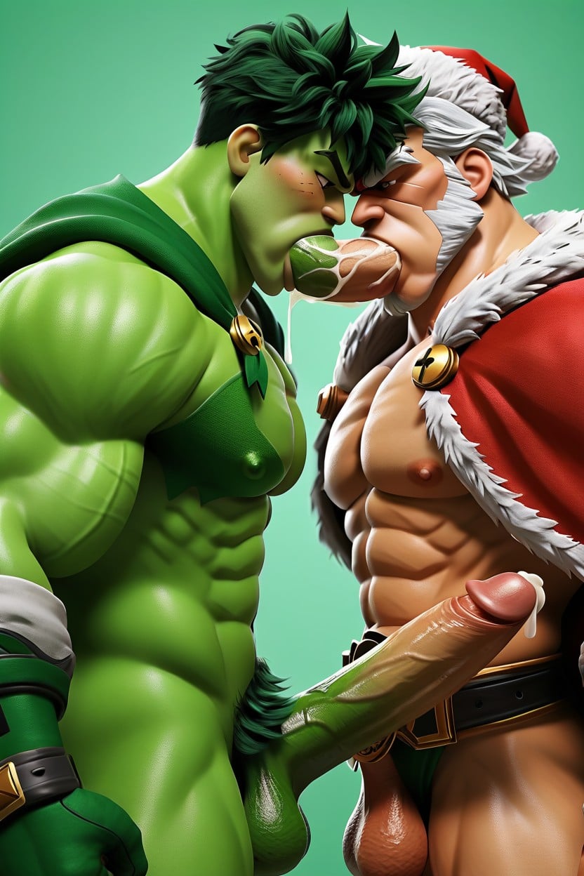 Flying, Noël, Green Superhero Boots Porno IA Gay