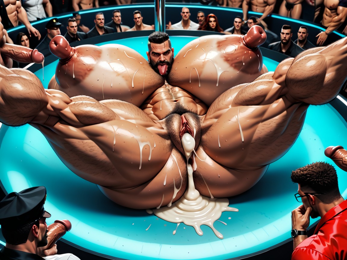 Rough Chiseled Tough Looking Transmen, Cunnilingus, Laying AI Porn