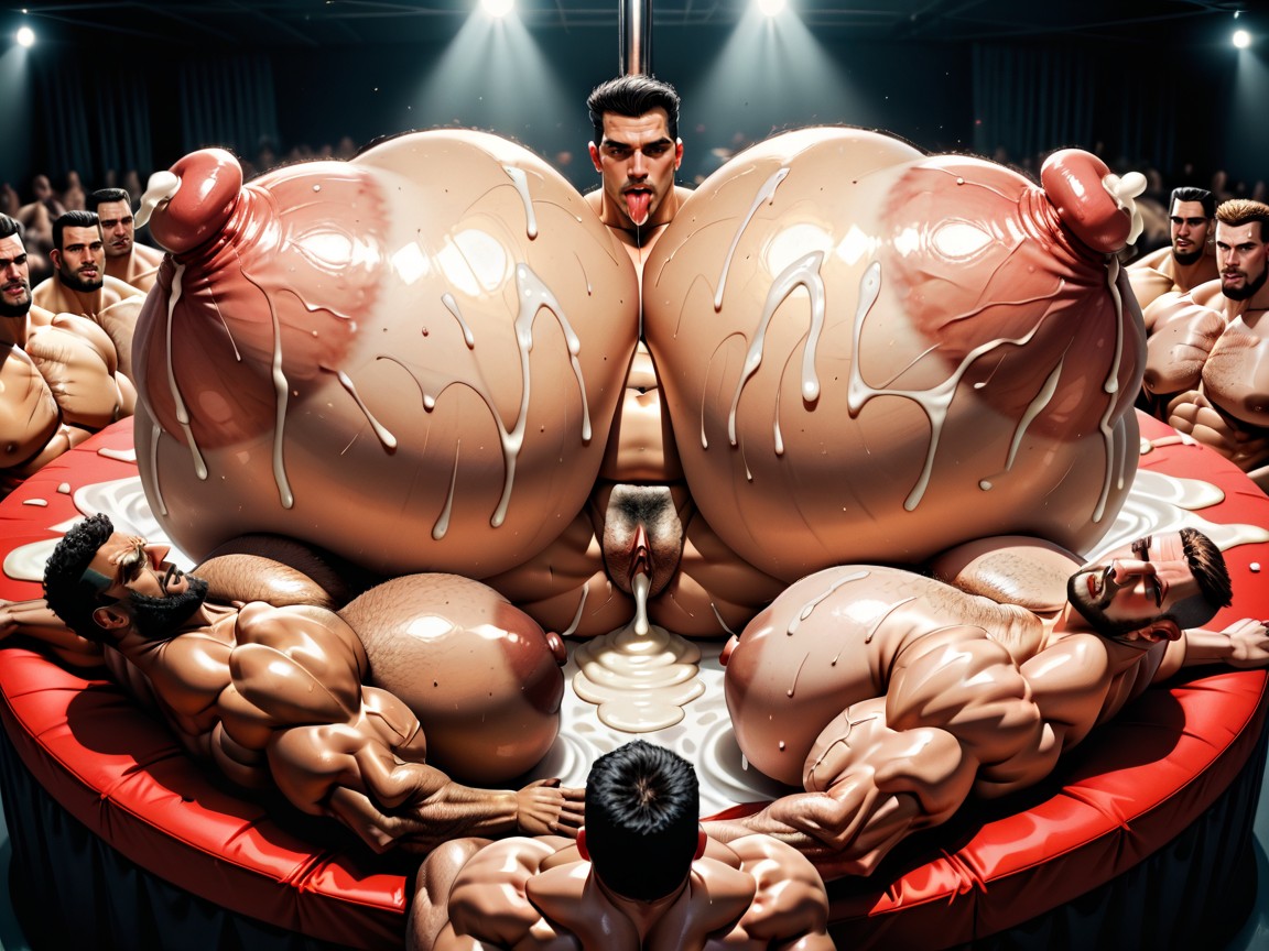 Sucking Each Other's Hyper Boobs And Eating Each Other's Ass And Pussy, Full Body, Massive Muscles AI Porn