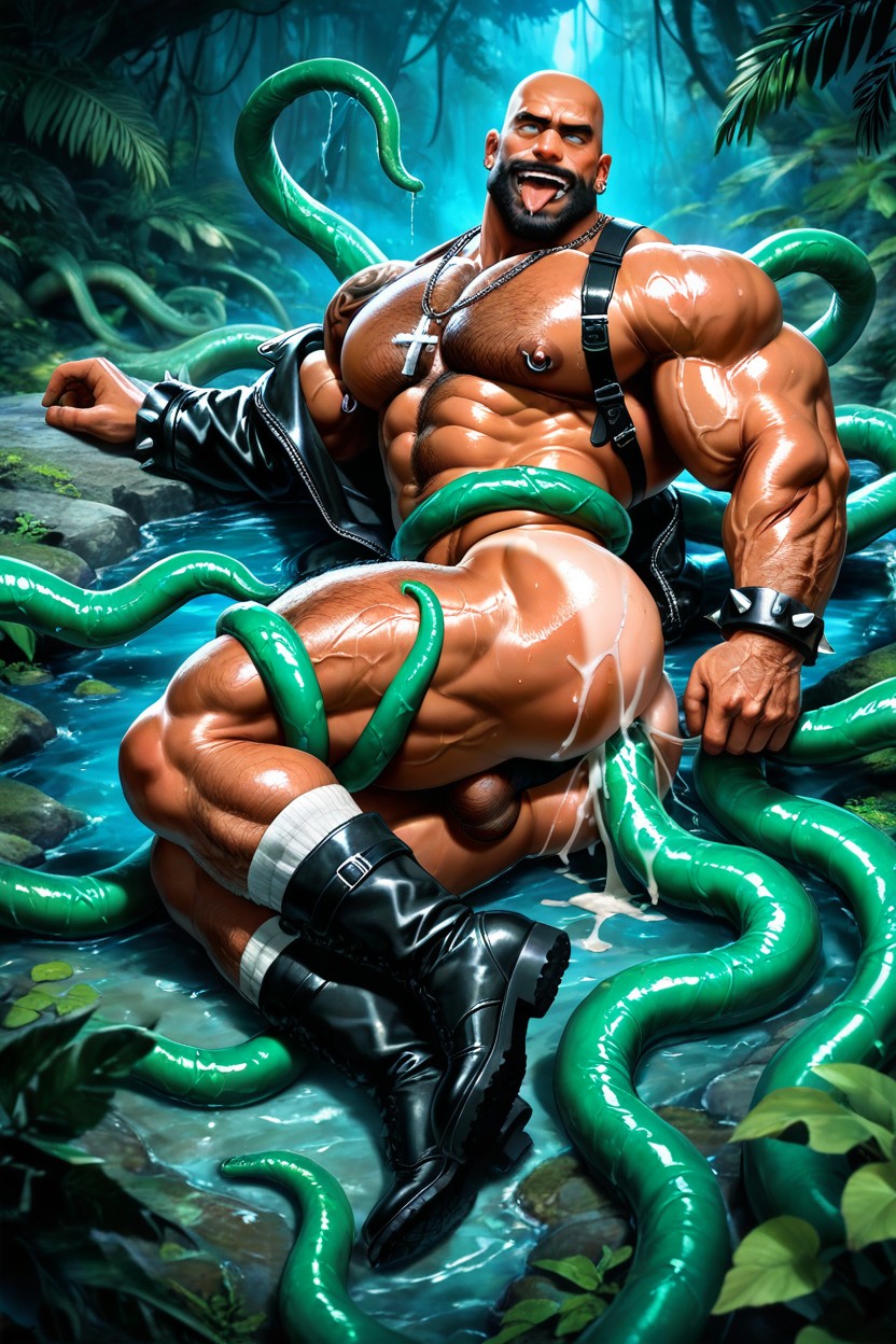 Oily Skin, Bodybuilder, Hairy Balls Porno IA Gay