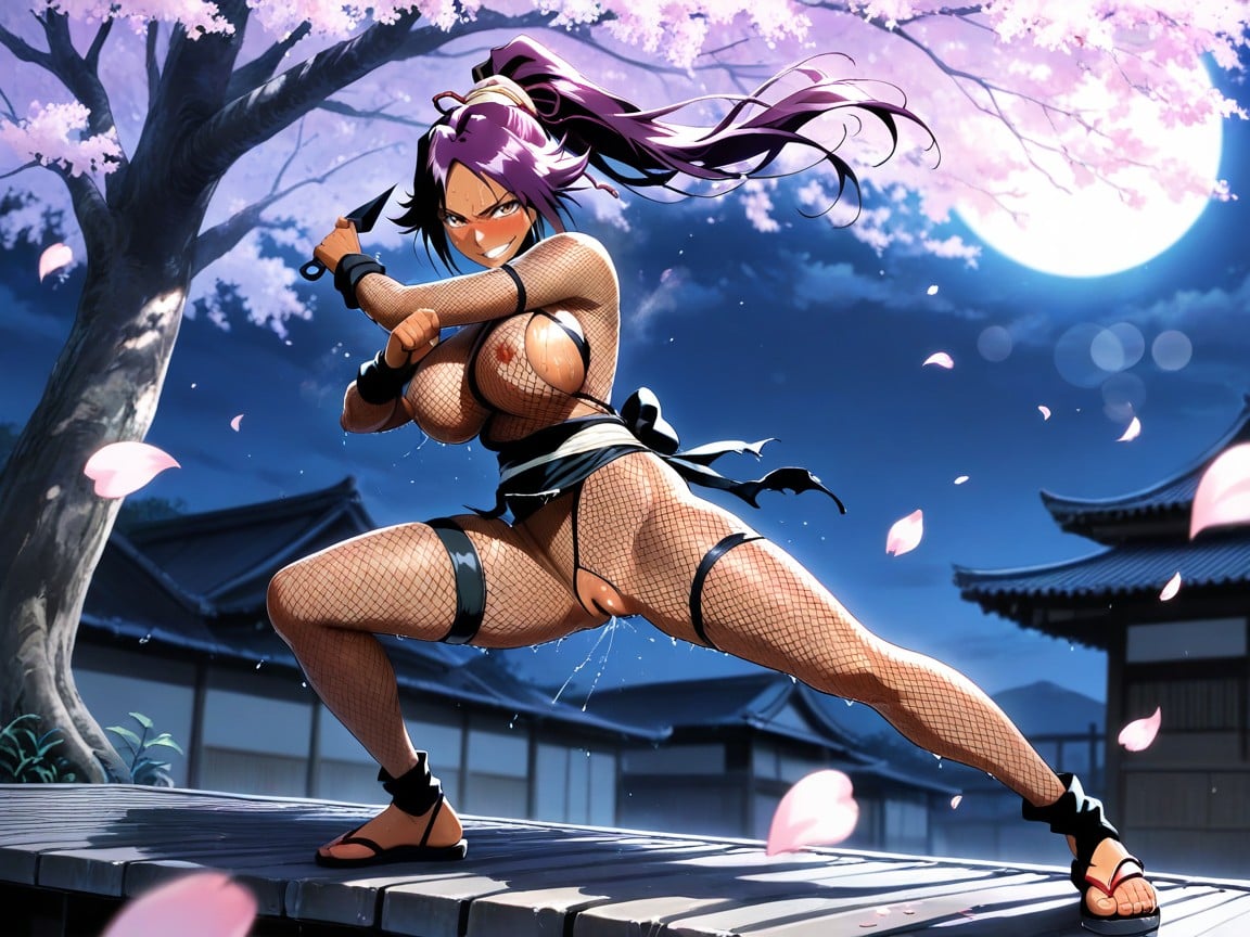 Kunoichi Outfit, Erect Nipple, Volumetric Hentai AI Porn
