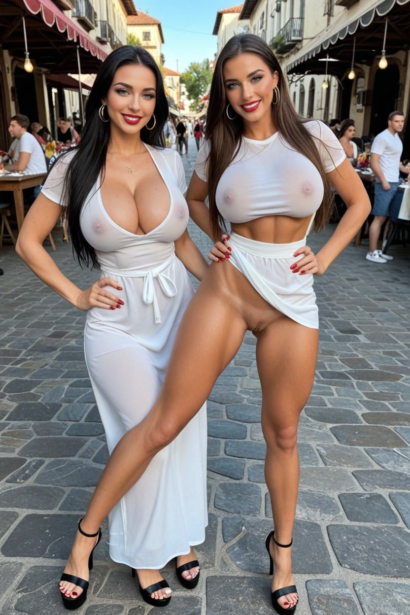 Massive Breast, Standing, Full Body View AI Porn