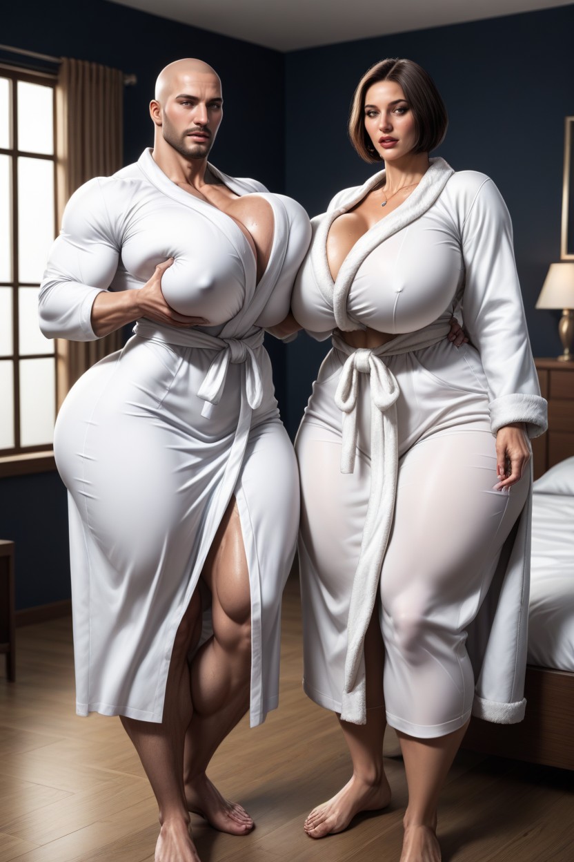 Wide Angle, Voluptuous, Natural Sagging Breasts AI Porn