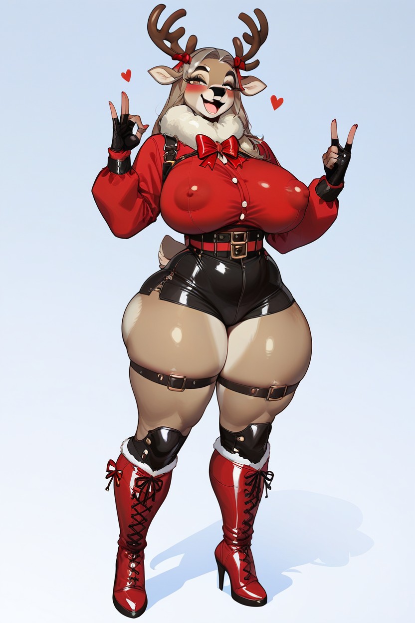 Full Body, Hourglass Body, いたずら好き ファーリーAIポルノ