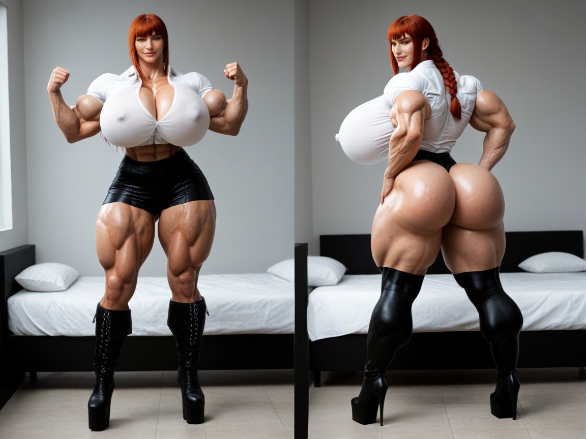 Big Veins, Breasts Expansion, White Office Shirt AI Porn