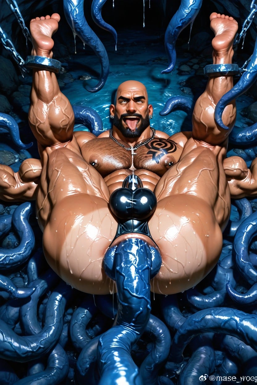 Hyper Muscular Body, Oversized Neck, 陰莖貞操籠 AI同性恋黄片
