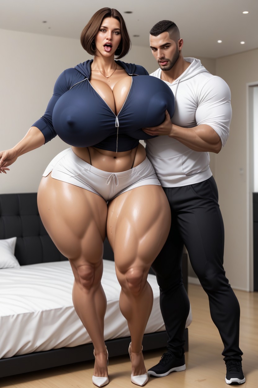 Bedroom, Older American Mature Milf, Sweat A Lot AI Porn