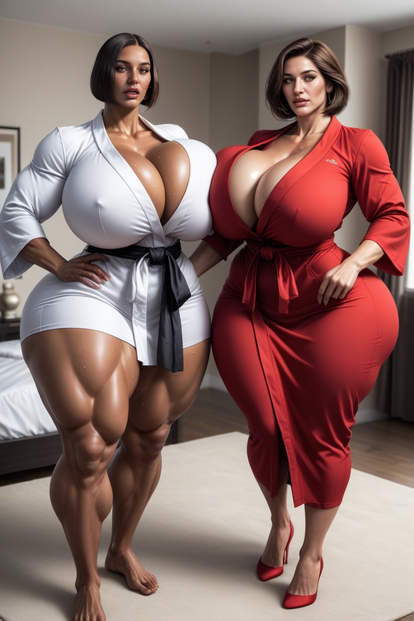 Dark Brown Skin, Thick Thighs, Wide Angle AI Porn