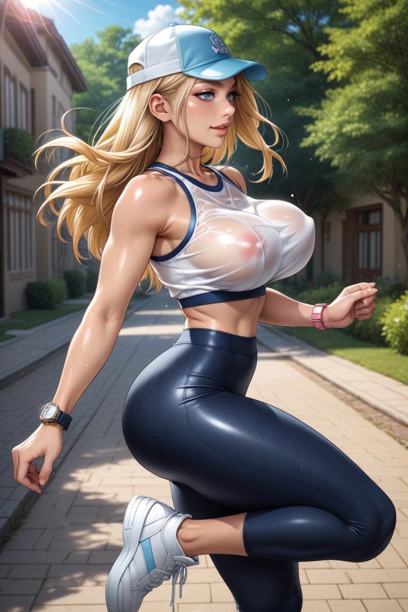 Looking Forward, Sweaty, Blue Eyes Hentai AI Porn