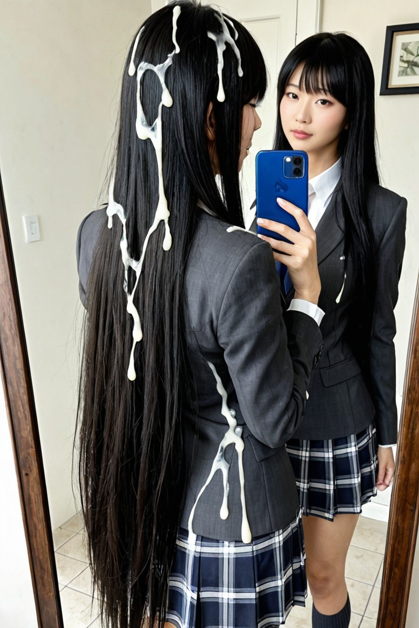 Insanely Long Hair, Loafer, Espejo Porno asiático IA