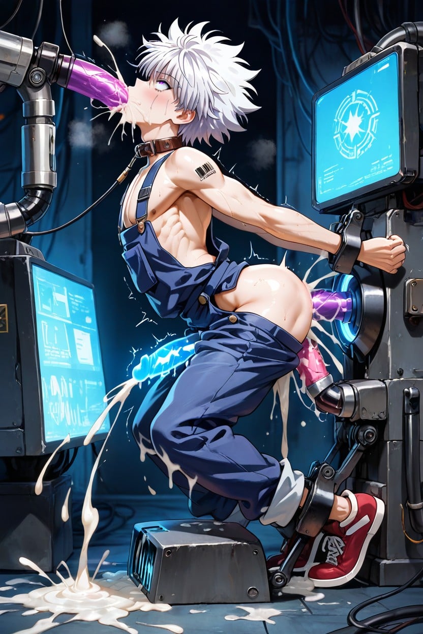 Overall Detail, Pink Hair, Harness Porno IA Gay