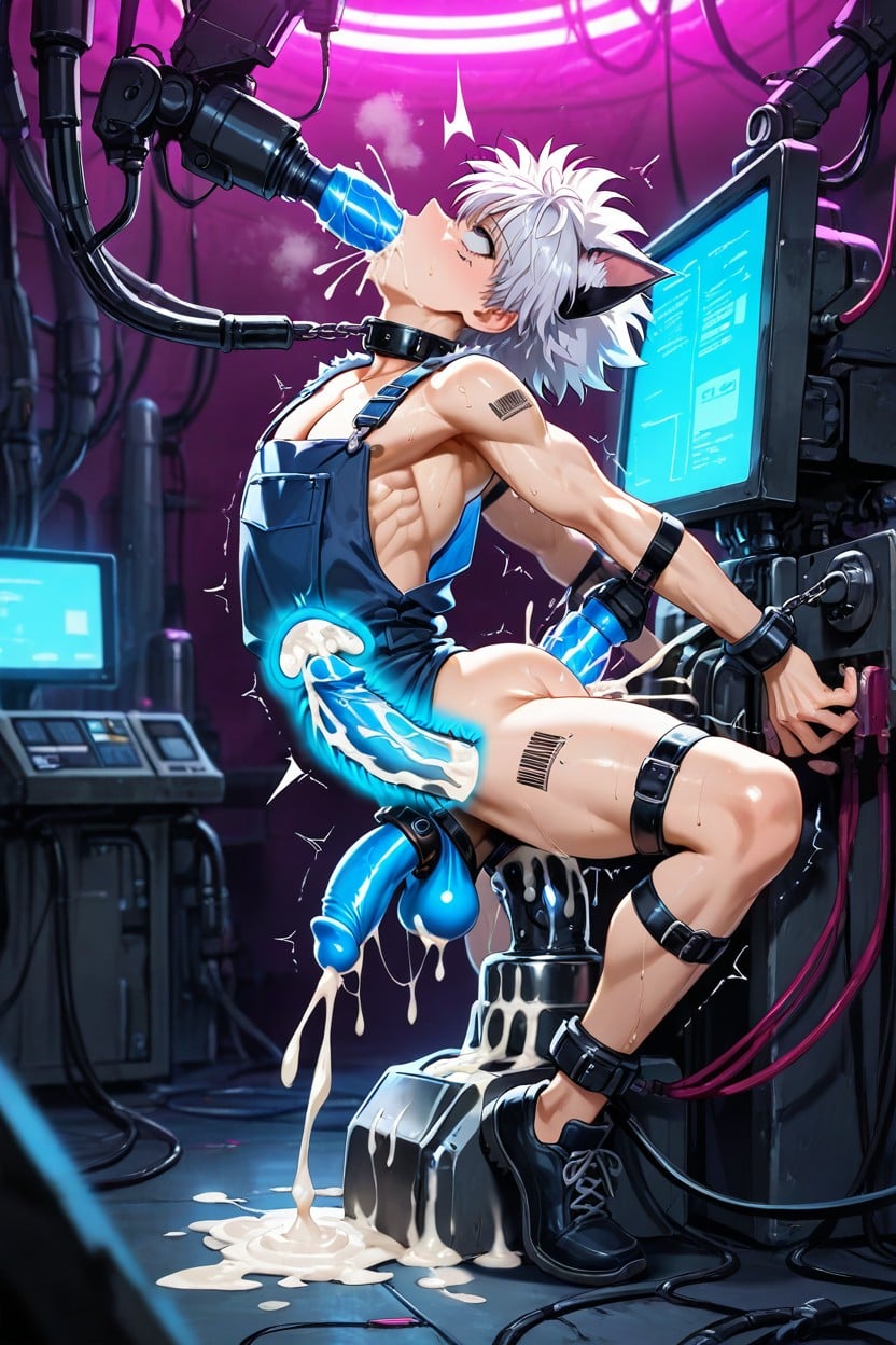 Monitor, Glowing Parts, Harness AI Gay Porn