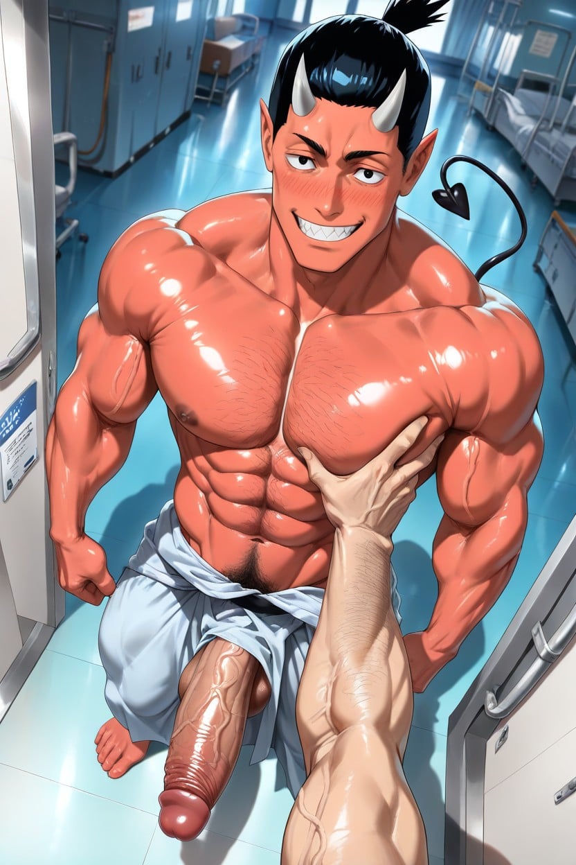 Flaccid, Red Skin, Face Porno IA Gay