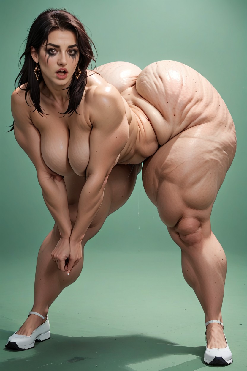 Naked, Shocked, Thick Thighs AI Porn