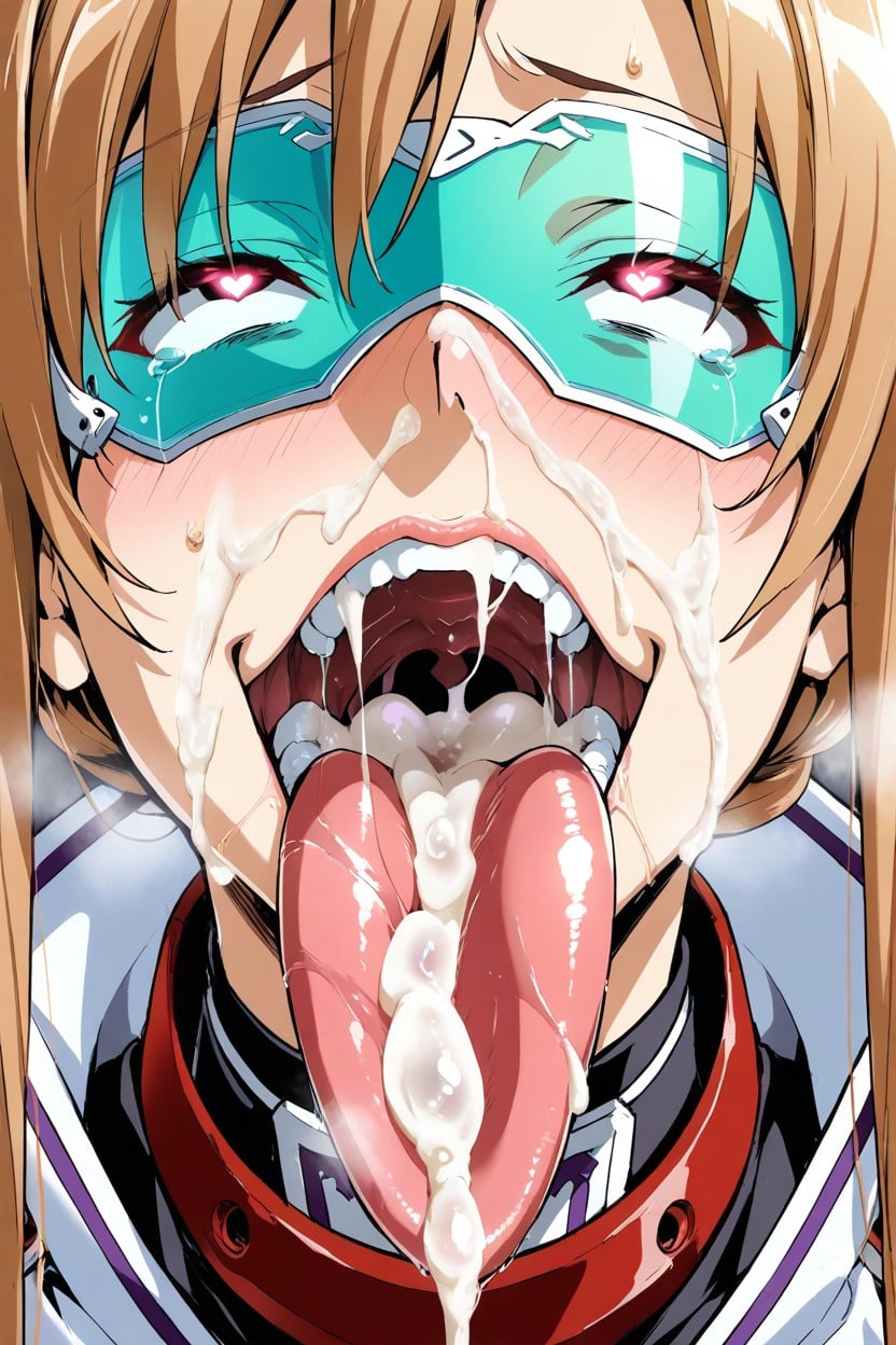Cum On Face, Tongue Out, Steam Mouth Hentai AI Porn