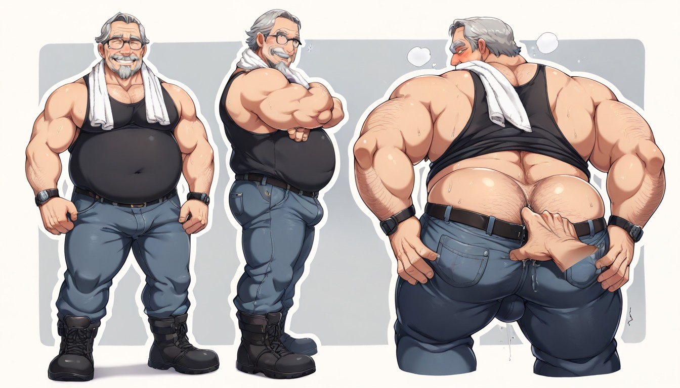 Hide Your Lower Body With A Desk, Tank Top, Legs Hair Porno IA Gay