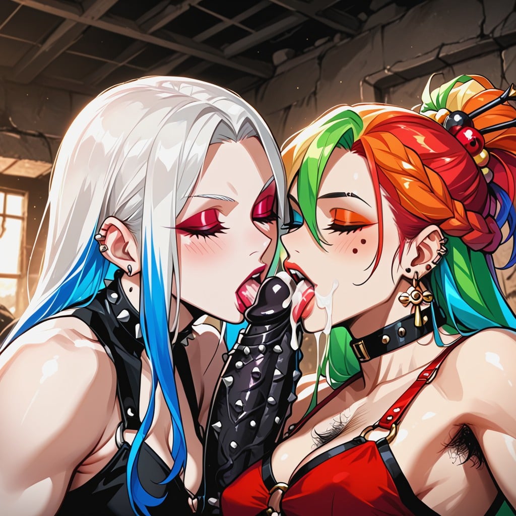 Flaccid, Black Penis, Multi Colored Hair Hentai AI Porn
