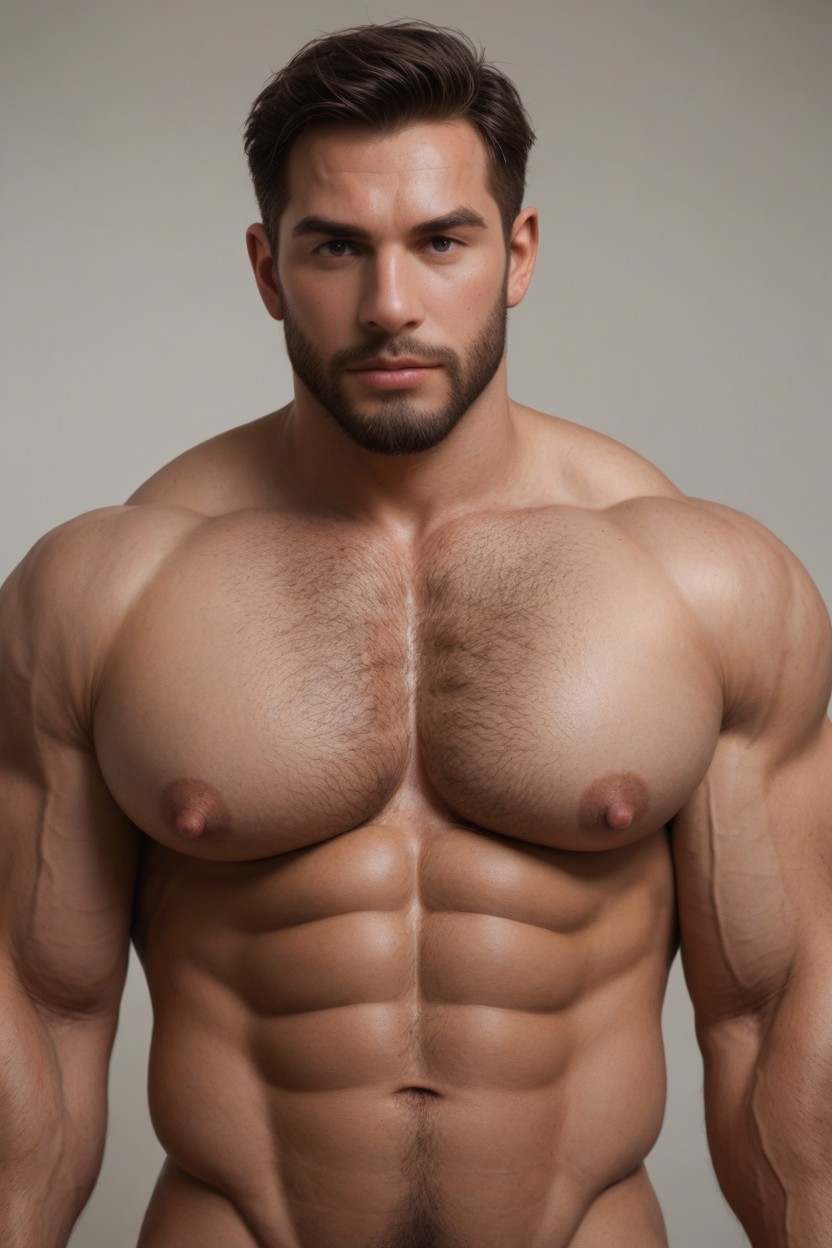 Hairy Body, Vue De Face, Debout Porno IA Gay