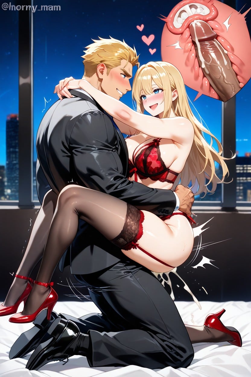 Lift And Carrying Sex, Muscular Male Top And Fit Female Bottom, Horny Man AI Gay Porn