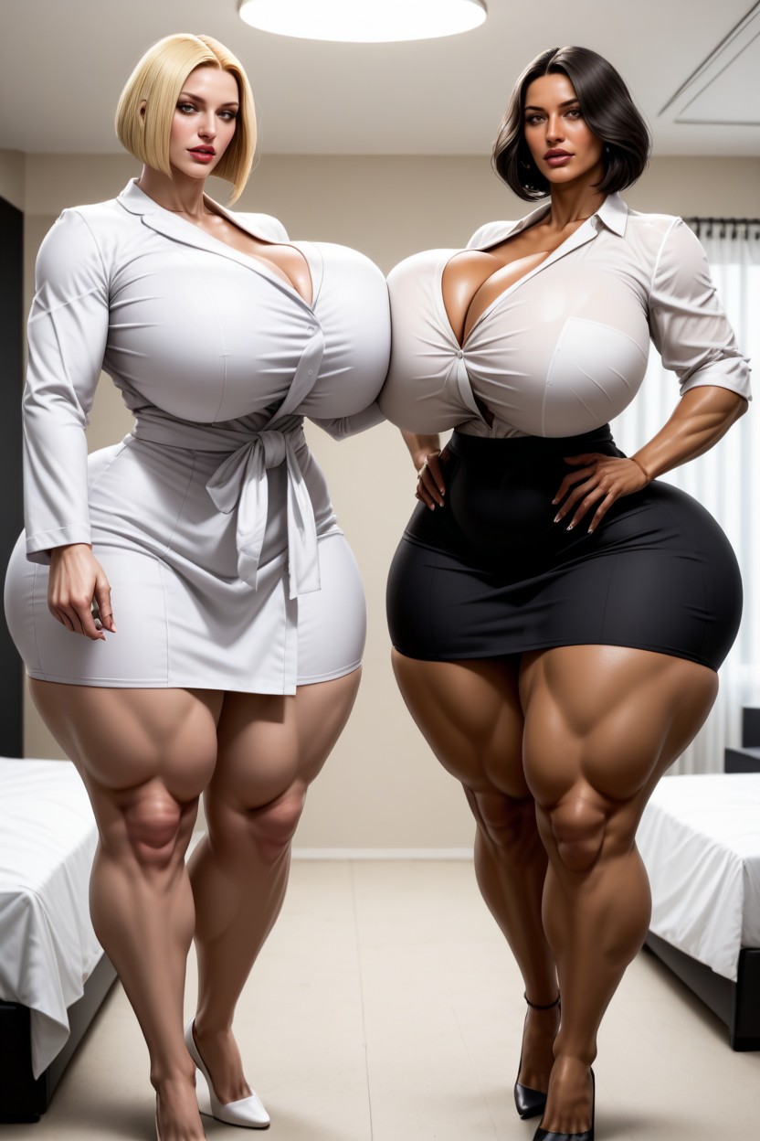 Man With Big Dick, 2 People, Very Short Hair AI Porn