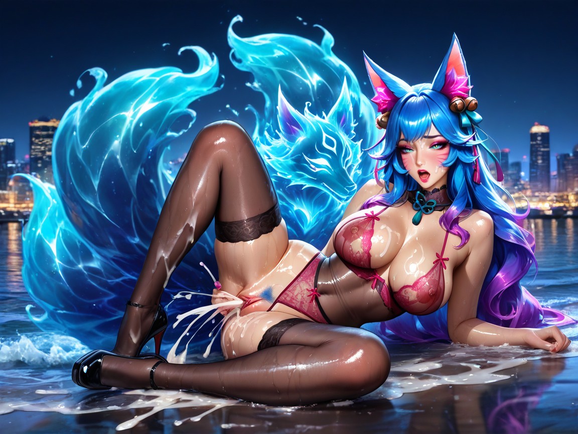 Extreme Amount Of Cum, Full Body Side View, Pubic Hair Hentai IA