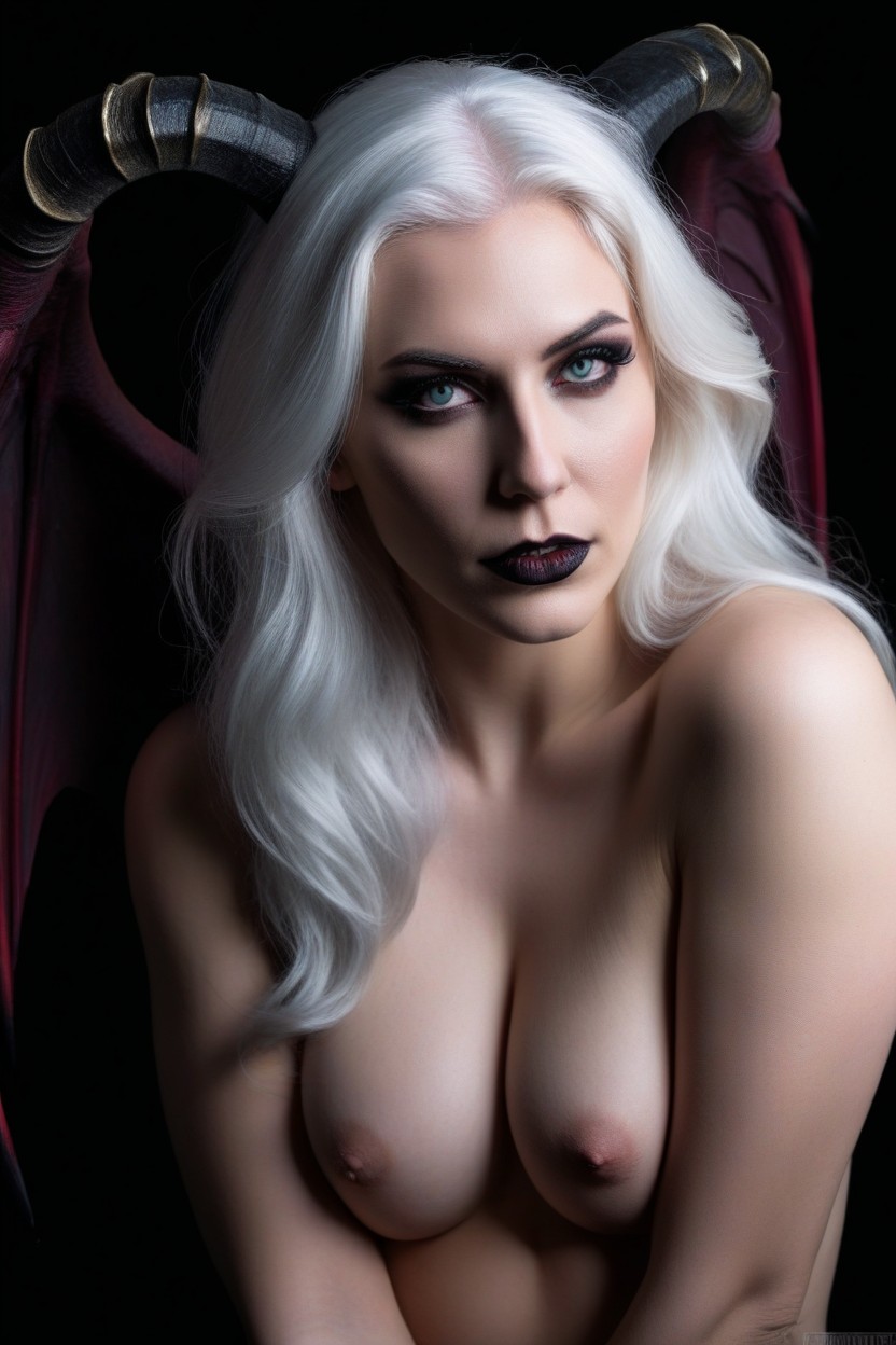 Dark Background, Backlit, White Hair AI Porn