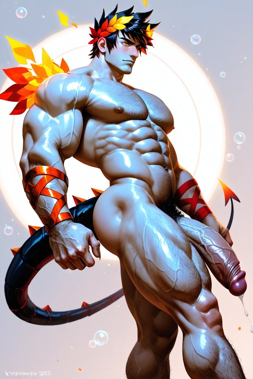 Sexy, Radiating, Vue De Côté Porno IA Gay
