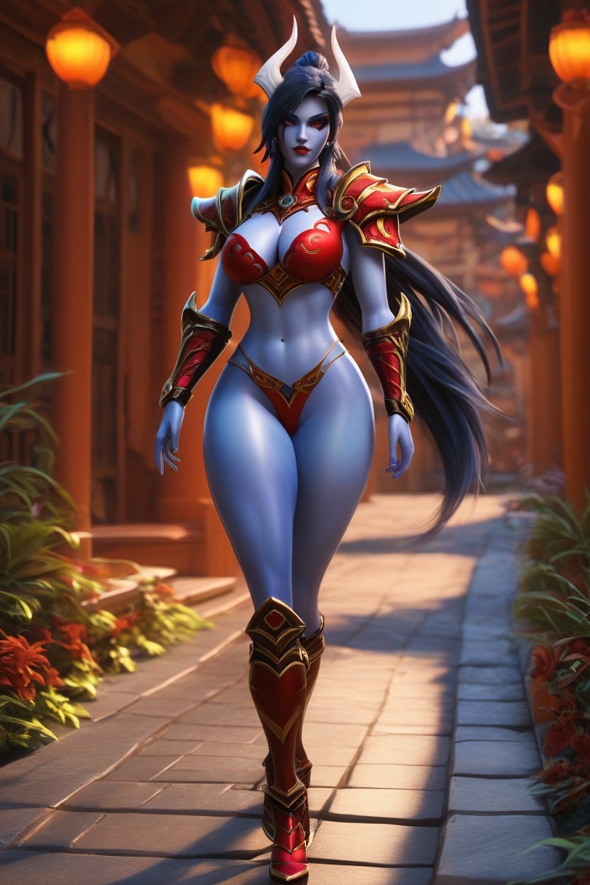 Sensual Walking, Voluminous Hair, Looking At Viewer Hentai AI Porn