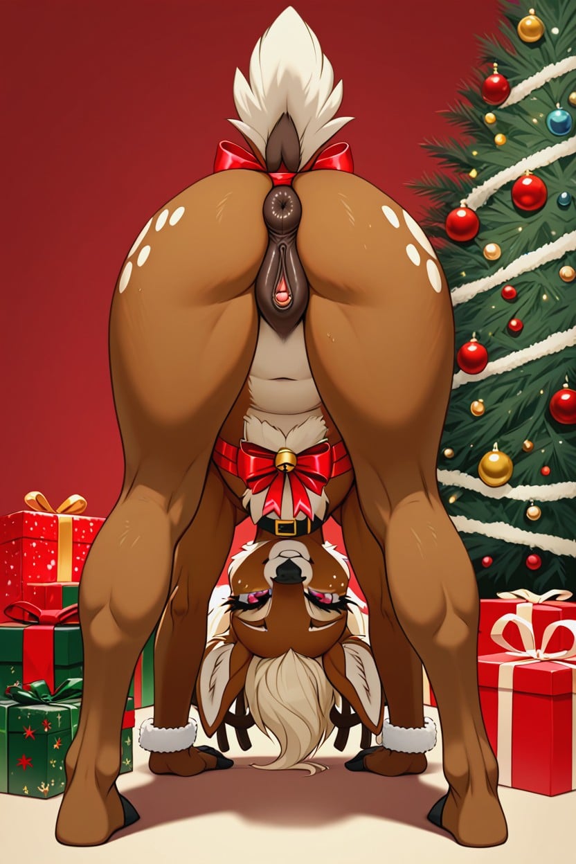 Anatomically Correct, Christmas Tree, Dark Head Furry AI Porn