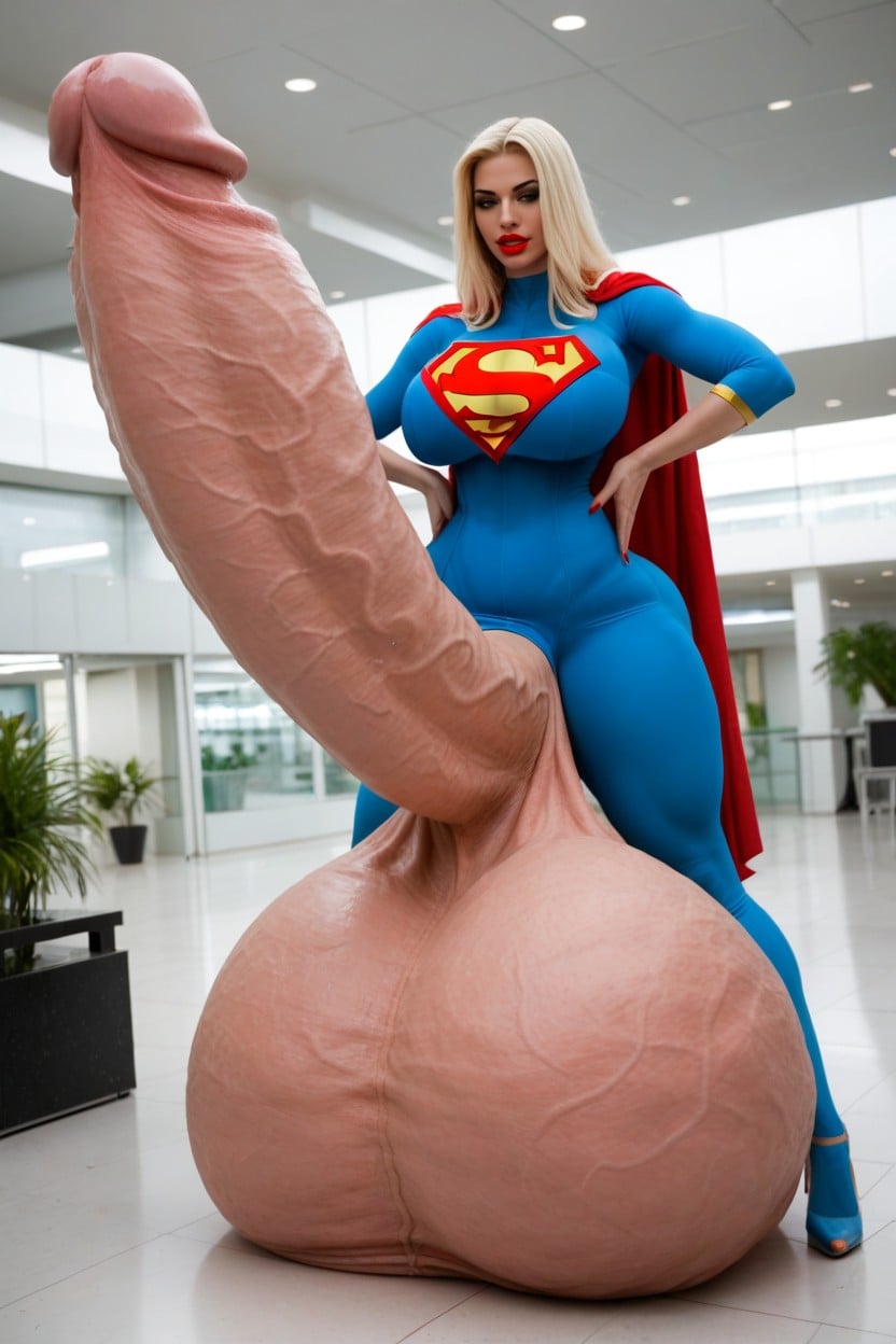 Penis Thicker Than Legs, Blonde Hair, Impossibly Large Penis Shemale AI Porn